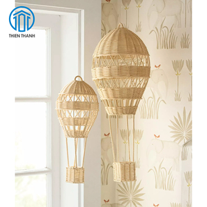 Décoration murale suspendue en rotin faite à la main en forme de montgolfière, pour chambre d'enfant, décoration intérieure, vente en gros - Product Image 2