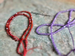 Cuentas de circonita de 2.50 MM en forma redonda, color lavanda púrpura y granate rojo, personalizadas. - Product Image 3