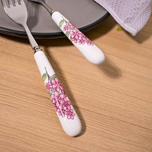 Lilac Charm Eco-Friendly Stainless Steel <b>Forks</b> (Set of 2) Luxury Small Size Metal Utensils for Home Restaurant Food - Product Image 3