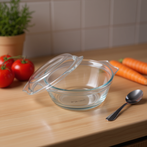 CAZUELA REDONDA CON TAPA Contenant alimentaire en verre avec couvercle 24*20*10cm - Product Image 2