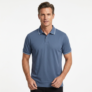Polo de Manga Corta Azul Marino Sólido para Hombre, Tejido 100% Poliéster, Secado Rápido, Estilo Casual - Product Image 5