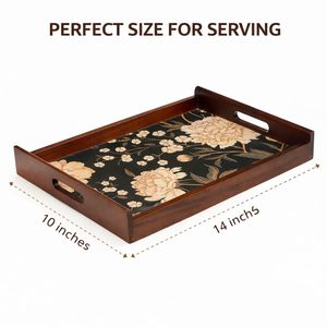 Plateau de service rectangulaire moderne en bois d'acacia gravé pour fruits, charcuterie, fromages et apéritifs, idéal pour les fêtes - Product Image 3