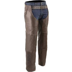 Chaps de moto rétro en cuir marron pour homme 2025 ML1191RT, doublure thermique, 4 poches, qualité supérieure, pour course automobile - Product Image 3