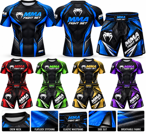 Custom Jiu Jitsu <b>Rashguard</b> T-Shirt Pants Shorts Unisex Set Muay Thai MMA UFC Boxing <b>BJJ</b> Sport Clothing Front Logo Breathable - Product Image 1