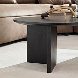 39.37 Inch Modern MDF Oval Coffee <b>Table</b> for Living Room Sturdy Pedestal Small Bedr & Apartment Stylish Coffee <b>Tables</b> - Product Image 4
