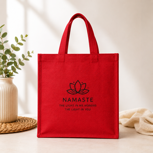 Sac fourre-tout en jute rouge écologique avec poignée en corde, logo personnalisé, réutilisable, pour mariage, plage, promotionnel, shopping, vente en gros - Product Image 1