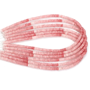 Hermosas cuentas de ópalo rosa en forma de rondel plano, cuentas de ópalo rosa de 6 mm en forma de rondel plano, para la elaboración de joyería artesanal. - Product Image 2