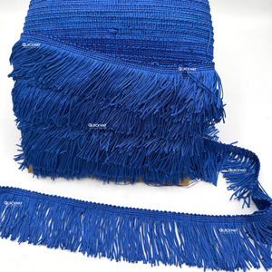 Ribete de Flecos de Cadena de Poliéster Azul Rey, Adorno Decorativo de Encaje para Prendas y Manualidades - Product Image 1