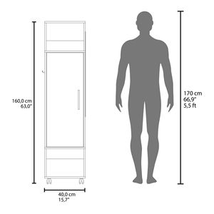 Armadio vertice in melamina con specchio e deposito aperto tra cui porta per mobili camera da letto - Product Image 4