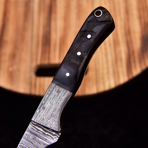 Custom Handmade Forged Fillet <b>Knife</b> in Damascus Steel with Ram Horn Handle and Leather Sheath-Eco-Friendly Dishwasher <b>Safe</b> - Product Image 2