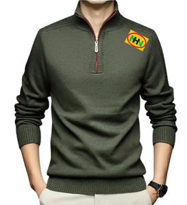 Chaleco de punto oversize Y2K con cremallera, patrón a rayas, cuello almohada con borde sin rematar, color liso, estilo cable, para hombre, conjunto de invierno - Product Image 4