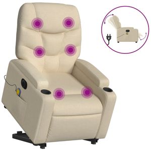Sillón Reclinable Eléctrico de Masaje con Base Vertical en Color Crema - Product Image 2