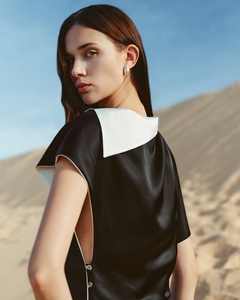 New Arrival ODM Blouse Women Tops Modern NAYAN SILK-SATIN TOP Short Sleeve MISSION SATIN Women's Clothing for Spring/Summer - Product Image 3