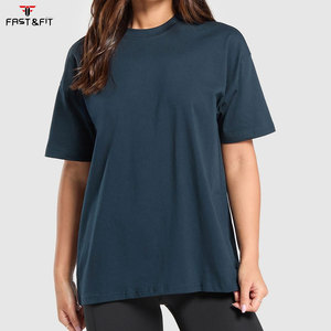Camiseta de punto informal holgada de cuello redondo para mujer, 100% algodón, ecológica, de alta calidad, transpirable, teñida lisa, de manga larga - Product Image 1