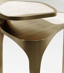 Trending Best Selling Brass Side table <b>small</b> in brass & semi-precious stone luxury modern sculptural accent table - Product Image 2