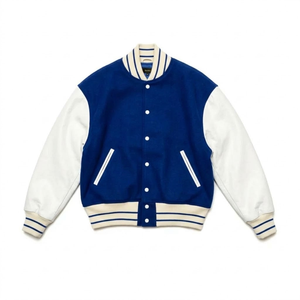 Chaqueta Varsity Vintage para Hombre, Color Granate, Bordada en Chenille, con Cuello Alto de Cuero, Estilo Letterman, Chaqueta de Béisbol - Product Image 4
