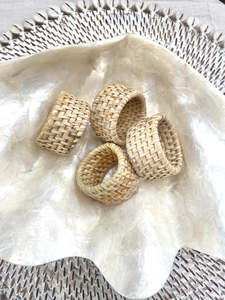Handwoven Natural Rattan Napkin Rings <b>Set</b> for Elegant <b>Rustic</b> <b>Table</b> Decor and <b>Dining</b> Presentation - Product Image 4