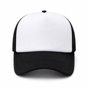 หมวกแก๊ปตาข่ายสีขาวดำ 6 แผง ปรับขนาดได้ แบบ Snapback สำหรับทุกเพศ สวมใส่สบายๆ สไตล์เบสบอล เหมาะสำหรับทุกฤดู สำหรับผู้ใหญ่ - Product Image 1