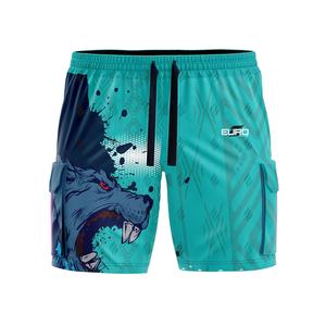 กางเกงขาสั้นคาร์โก้ผู้ชายสไตล์ใหม่สุดฮิต ผ้าแคนวาสผสมคอตตอนและโพลีเอสเตอร์ เอวยางยืด แห้งเร็ว กันลม ยืดหยุ่น ใส่สบาย เหมาะสำหรับออกกำลังกาย - Product Image 1