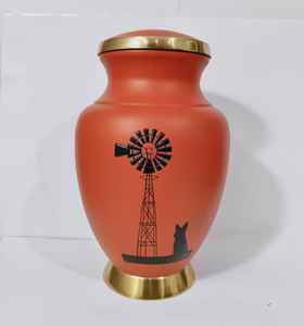 Adults Aluminum Brass Metal Windmill with <b>Dog</b> Cremation <b>Urn</b> American/European Style Funeral Ashes Storage for Human Use - Product Image 1