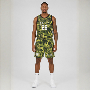 Conjunto de Uniforme de Baloncesto con Camuflaje Personalizado, Traje de Baloncesto con Estampado por Sublimación, Ropa de Baloncesto con Camuflaje para Hombre - Product Image 1