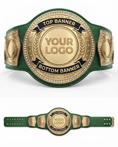 Ceinture de championnat de lutte et de boxe personnalisée en cuir doré avec plaques latérales ornées de pierres, ceinture de championnat personnalisée, sur mesure - Product Image 5