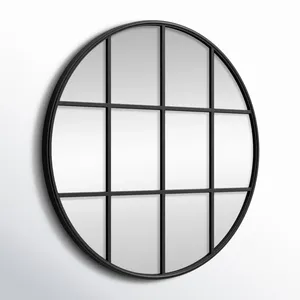 Circular Geometric <b>Wall</b> <b>Mirror</b> Abstract Minimalist Design Glass Home Decor Living Room Accent <b>Mirror</b> - Product Image 3