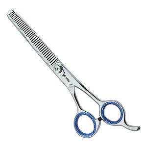 Ciseaux à effiler professionnels TUBI en acier au carbone 4Cr13, lame tranchante, pour droitiers, ciseaux de coiffure à manche long - Product Image 4