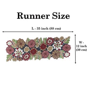 Embroidered Floral <b>Table</b> <b>Runner</b> Rustic Home Decor Washable Multi Color Pattern - Product Image 5