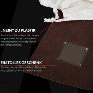 Delantal de Cuero Elegante para Barberos y Artistas del Tatuaje, Delantal de Cuero Resistente al Calor para Soldadura y Trabajos Metálicos - Product Image 6