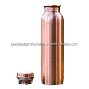 Botella de cobre de alta calidad con acabado pulido para beber y uso en la cocina, a prueba de fugas. - Product Image 1