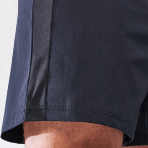 กางเกงขาสั้นกีฬาผู้ชาย ผ้าโพลีเอสเตอร์ผสมคอตตอน สำหรับฤดูใบไม้ร่วง เอวยืดหยุ่น สีดำ มีกระเป๋า กันน้ำ ระบายอากาศดี สวมใส่สบาย เหมาะสำหรับออกกำลังกาย - Product Image 3