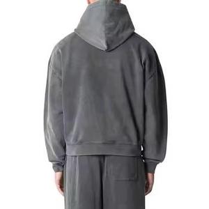 Sweat à capuche surdimensionné en molleton 100 % coton pour homme, avec logo personnalisé, style vintage délavé à l'acide - Product Image 4