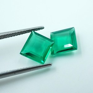 Par de Esmeraldas Cultivadas en Laboratorio, Corte Rondelle (3.25ct 8x8mm) (2 Piezas) HAYAAT GEMS HG-145 de Rajasthan - Product Image 4