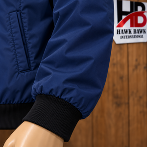 Blouson Bomber Homme Personnalisé Coupe-Vent à Fermeture Éclair – Vêtement d'extérieur Décontracté Coupe Droite Couleur Unie Tissu Résistant au Vent Option Fermeture Éclair sur le Devant - Product Image 5