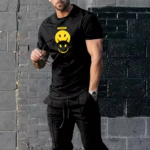 Ensemble de sport tendance pour homme, imprimé 3D, décontracté, jogging, streetwear, t-shirt à manches courtes, pantalon long, 2 pièces - Product Image 2