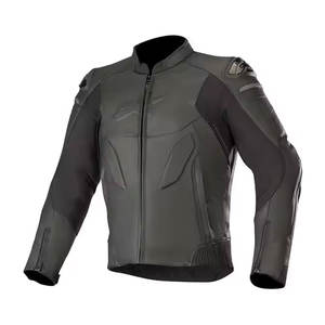 Veste de moto en cuir de vachette de haute qualité avec protections externes pour les épaules et les genoux, respirante - Product Image 1