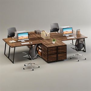 Scrivania angolare a L reversibile da 53 pollici con 3 cassetti portadocumenti e 2 ripiani contenitore, soluzione per l'ufficio - Product Image 4