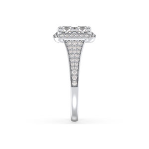 Bague solitaire en or blanc 14 carats avec diamant de laboratoire taille princesse 2 carats REYES, vente flash, cadeau d'anniversaire pour femme, bijoux fins - Product Image 4