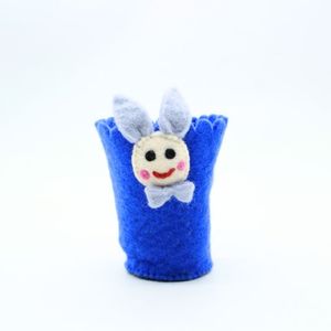 Blue Felt Bunny Face Pen <b>Holder</b> With <b>Makeup</b> Brushes Storage For Desk Organization - Product Image 2