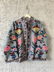 Chaqueta Bordada Floral Hecha a Mano para Mujer, Chaqueta Bordada Floral Multicolor, Chaqueta Bordada de Estilo Vintage - Product Image 3