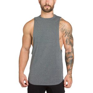 Nouveau design 2026 – Débardeurs en coton tricoté respirants sans manches pour le fitness, style urbain, couleur unie, 180g, col rond, grandes tailles, séchage rapide - Product Image 1