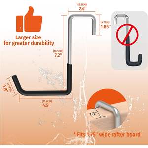 HUHOLE Gancho Grande para Colgar, 4 Piezas, Acero Inoxidable Negro para la Industria General - Product Image 4