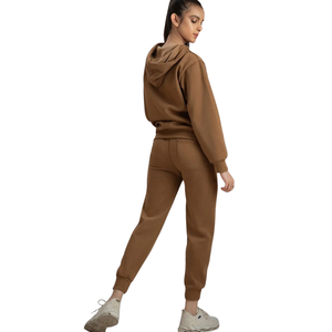 Conjunto Deportivo de Dos Piezas para Mujer, Sudadera con Capucha y Pantalones, Bolsillo Tipo Canguro, Corte Ajustado, Ropa Casual Urbana, Venta al Por Mayor, Personalizable - Product Image 2