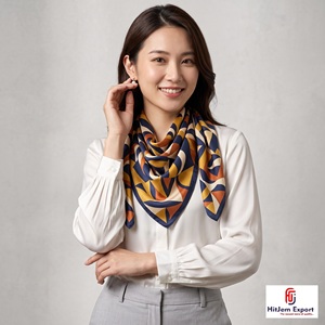 Écharpe carrée personnalisée imprimée, douce et légère, foulard pour femme, fabricant OEM ODM, produits textiles personnalisés Chios - Product Image 1