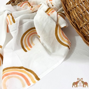 Emmaillotage pour bébé en coton biologique, enveloppe pour nouveau-né, douce, personnalisée, en couleur arc-en-ciel, pur coton - Product Image 6