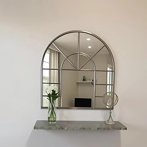 Elegante espejo de pared con marco blanco para vestidor, área de tocador, estudio de maquillaje y decoración de spa, procedente de la India. - Product Image 5