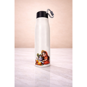 Bouteille d'eau promotionnelle en métal imprimée Lord Krishna pour la rentrée scolaire - Product Image 1