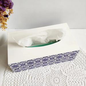 Boîte à mouchoirs en bois imprimé haute brillance, boîte à mouchoirs en bois poli imprimé pour décoration de salle de bain de luxe, accessoire de vente en gros - Product Image 2