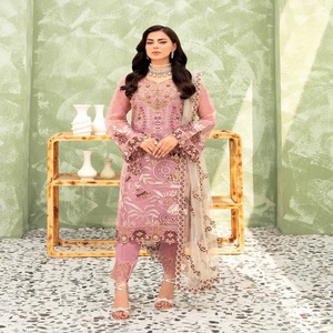 ชุดสูทปากีสถานและอินเดียสำหรับผู้หญิงเย็บติดกันชุดสูทงานแต่งงานชุดปาร์ตี้ผ้าออร์แกนซ่าชุด3ชิ้นโดย ramsha minhal 9 - Product Image 2
